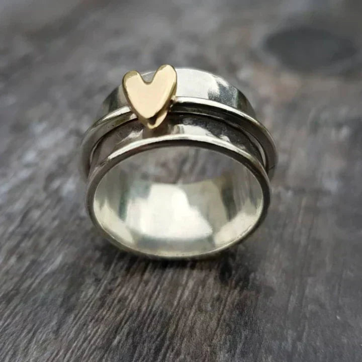 Bethany - Silver Vintage Heart Dangle Ring