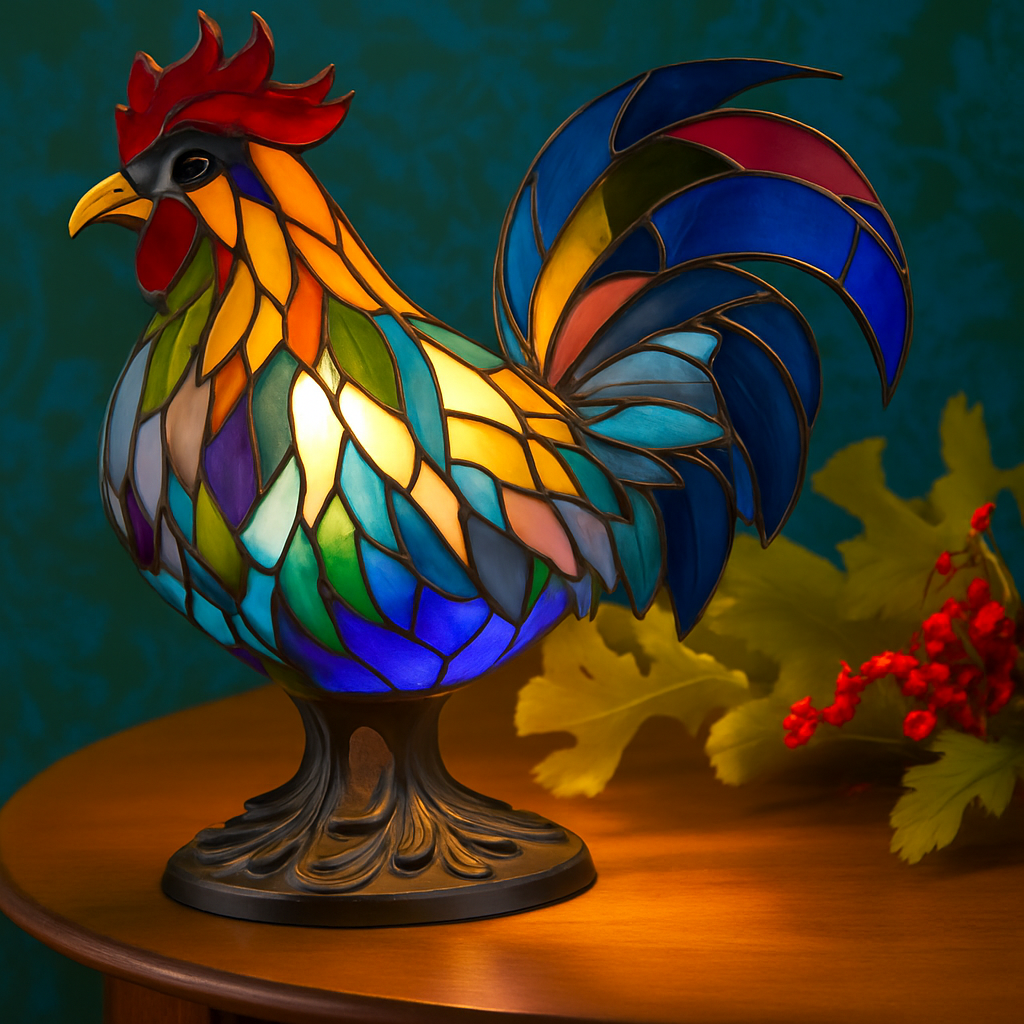 Ollie Colorful Rooster Table Lamp