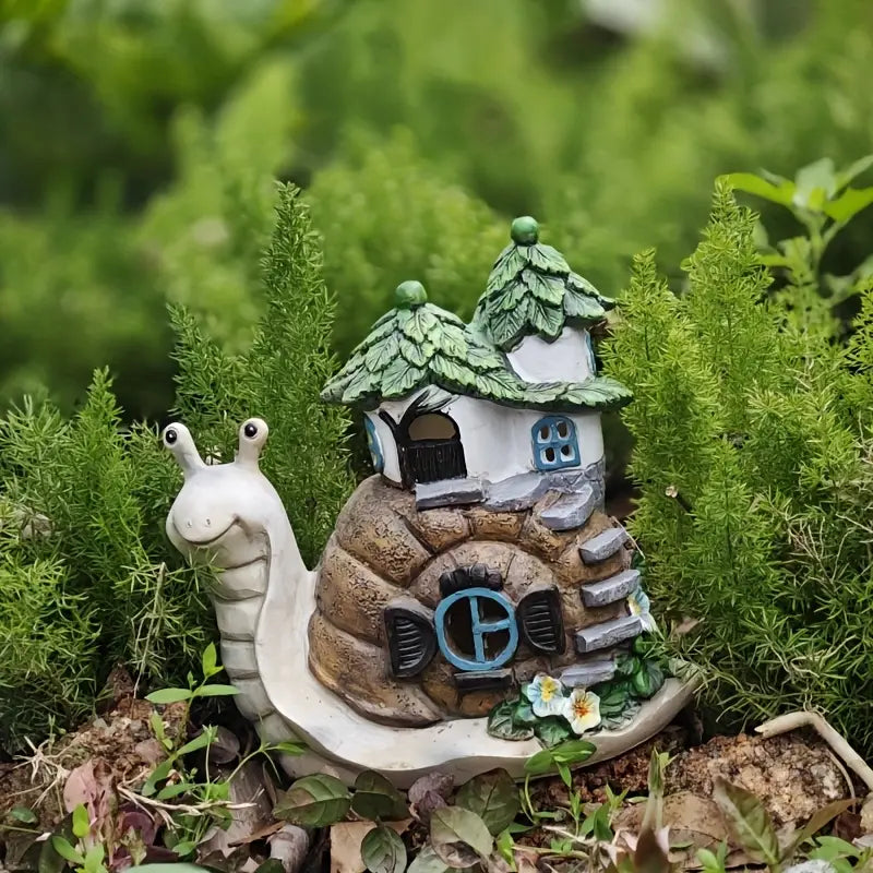 Solar-Operated Snail-Shaped Garden Lantern