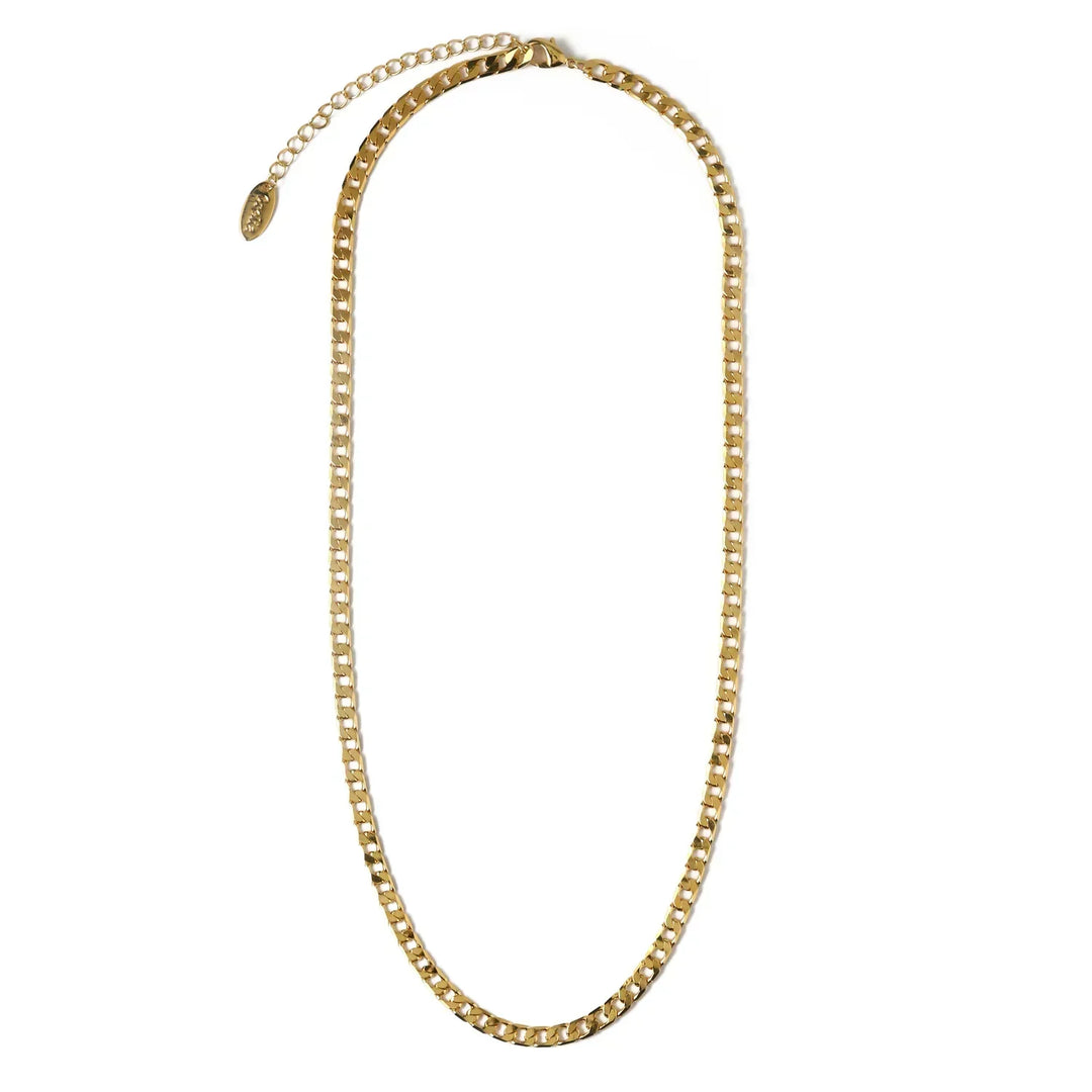 Carla - Gold Flat Link Curb Chain Necklace