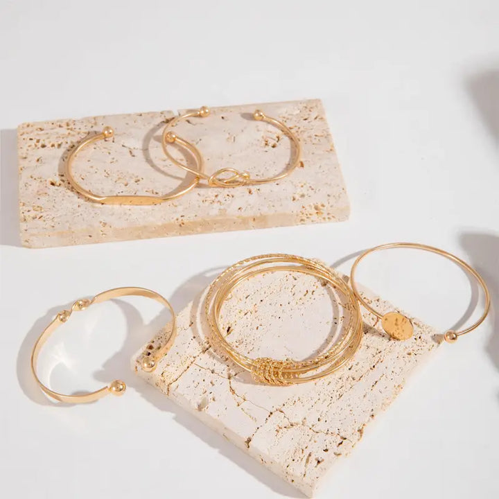 Celeste - Gold Knotted Elegance Bracelet Set