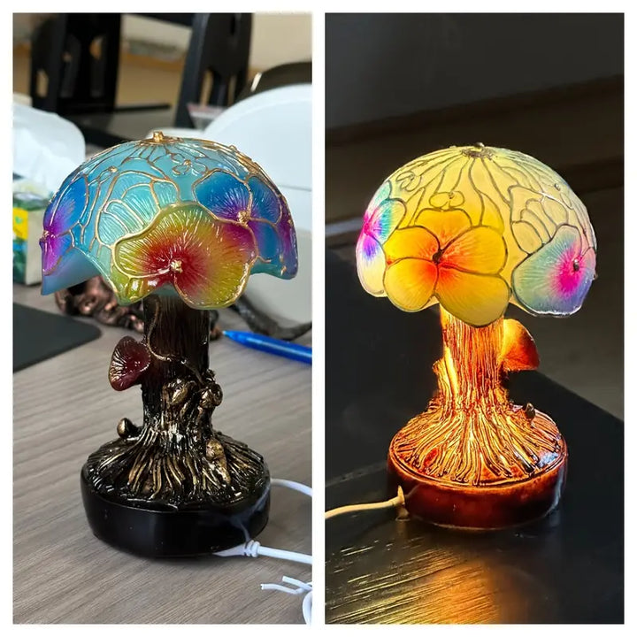 Bohemian Mushroom Floral Table Lamp