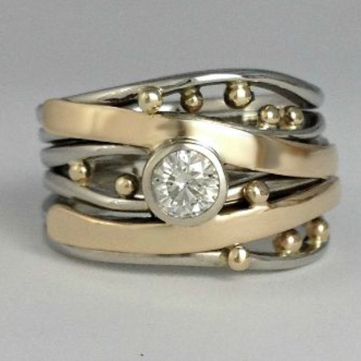 Deborah - Classic Gold-Plated Zirconia Ring