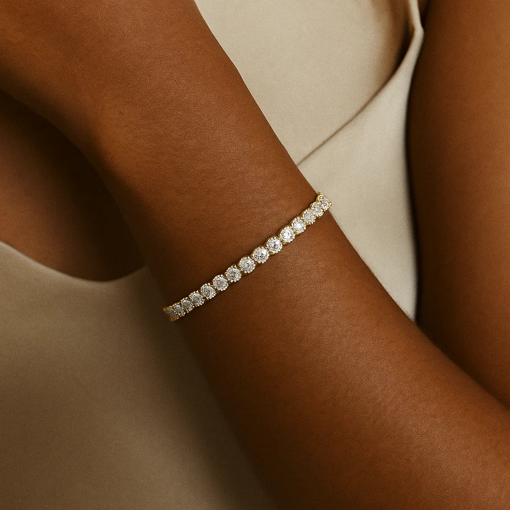 Barbara - Gold Moissanite Tennis Bracelet