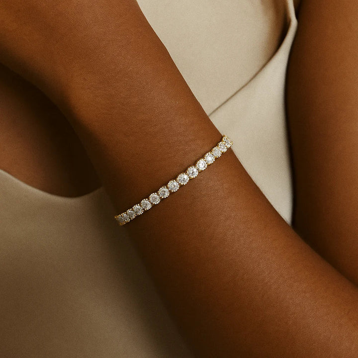 Barbara - Gold Moissanite Tennis Bracelet
