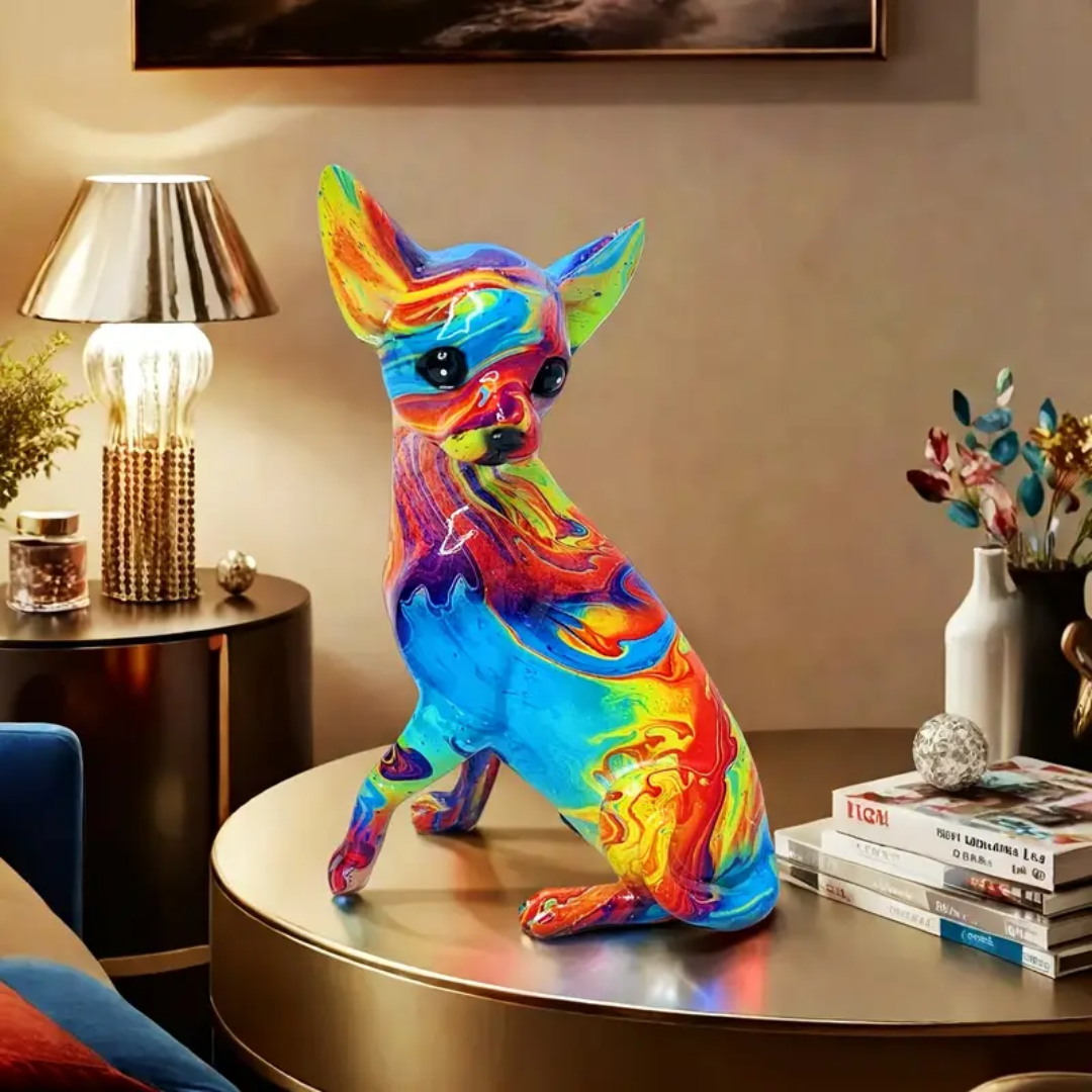 Colorful Chihuahua Resin Table Lamp