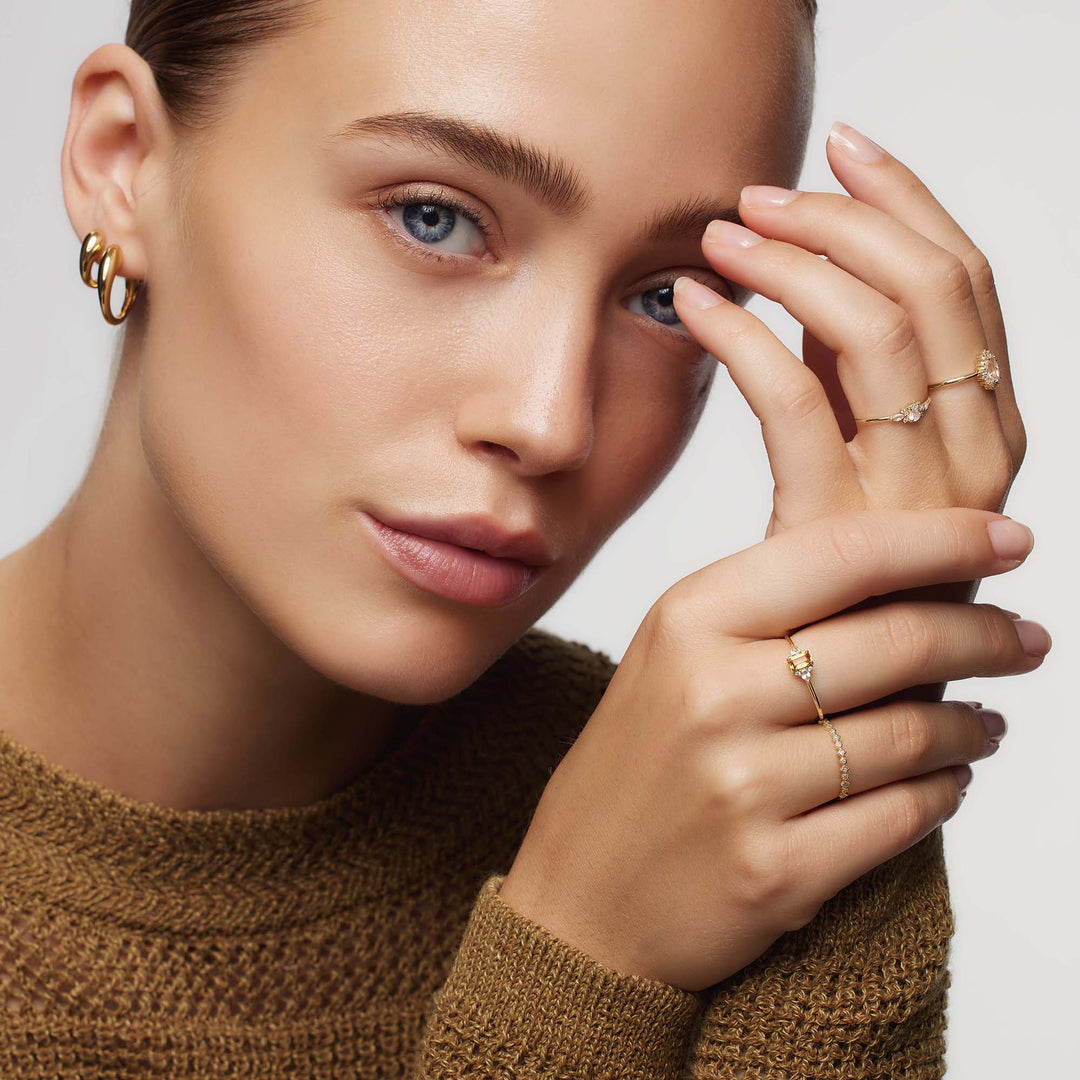 Gold Moonstone Muse Ring