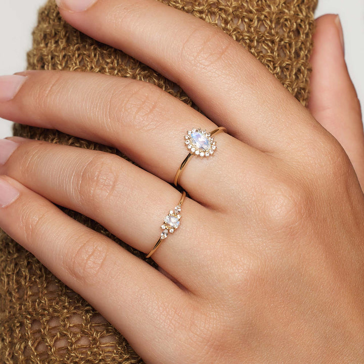 Gold Moonstone Muse Ring
