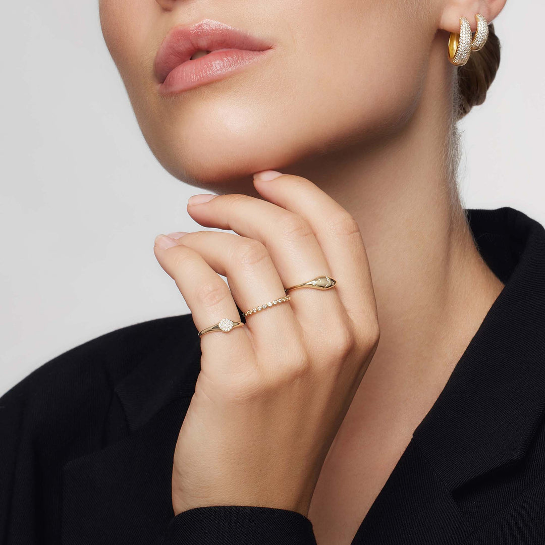 Gold Diamond Dome Ring