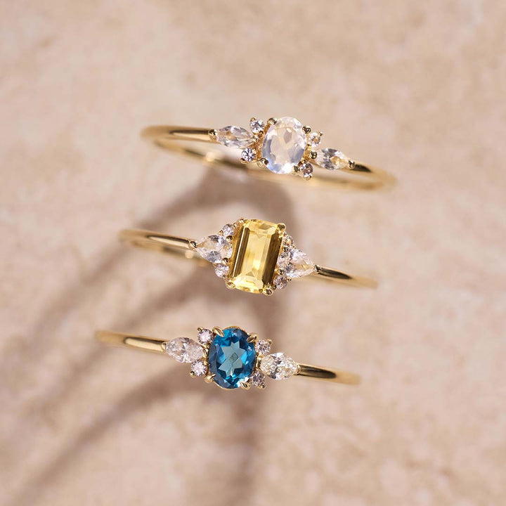 Gold Moonstone Muse Ring