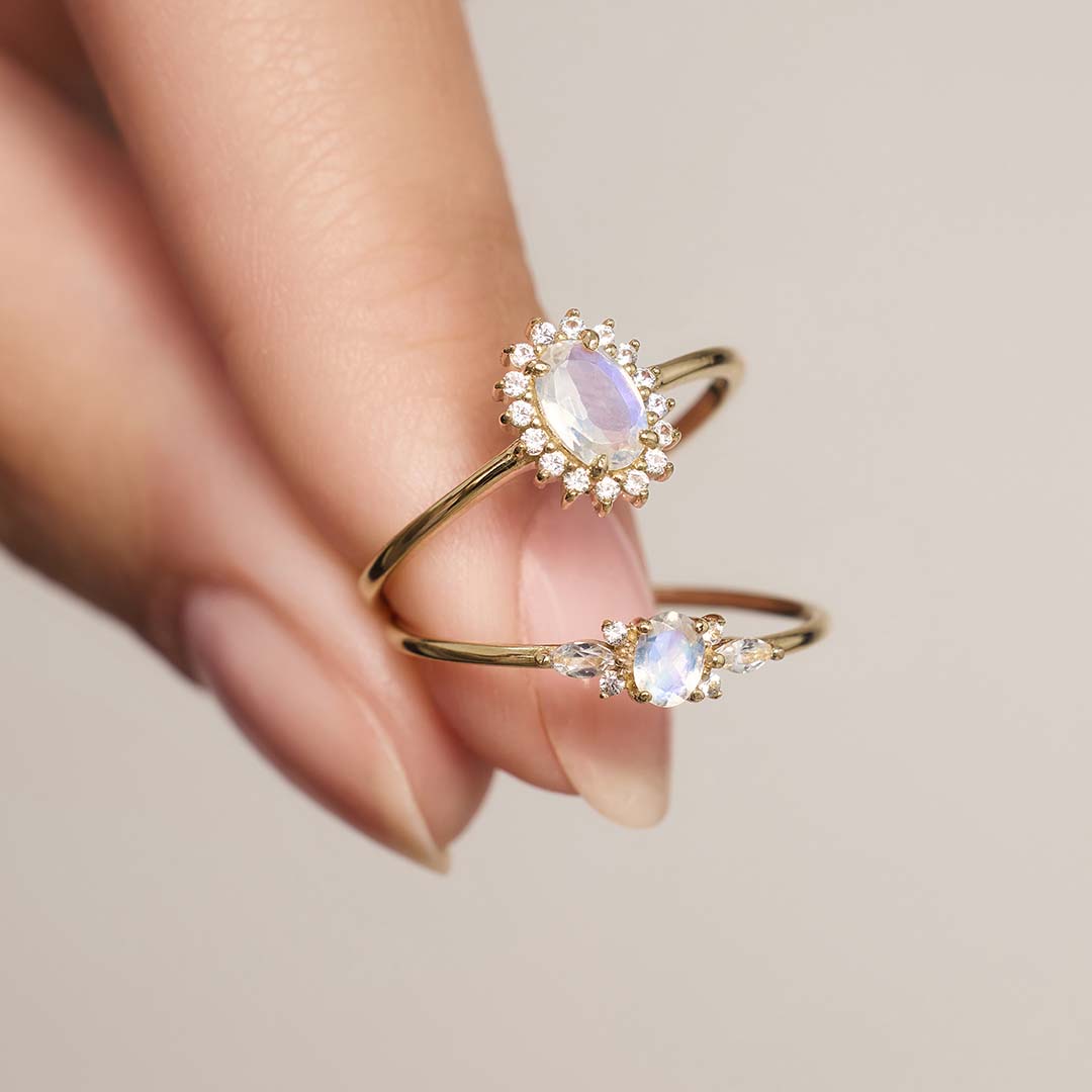 Gold Moonstone Muse Ring