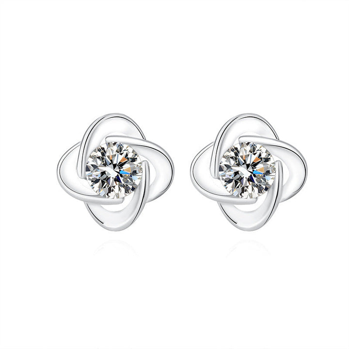 Seren Clover Loop Set | White Gold