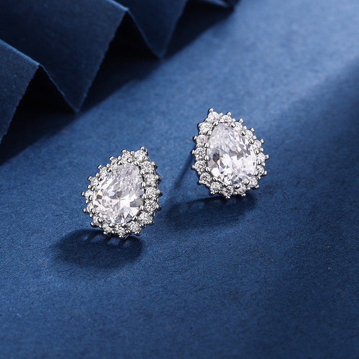 Aria - White Gold Teardrop Jewelry Set