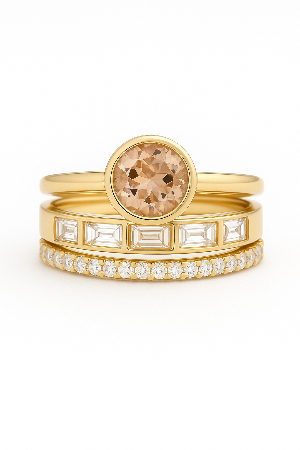 Hope - Gold Ring Set with Inlaid Crystals