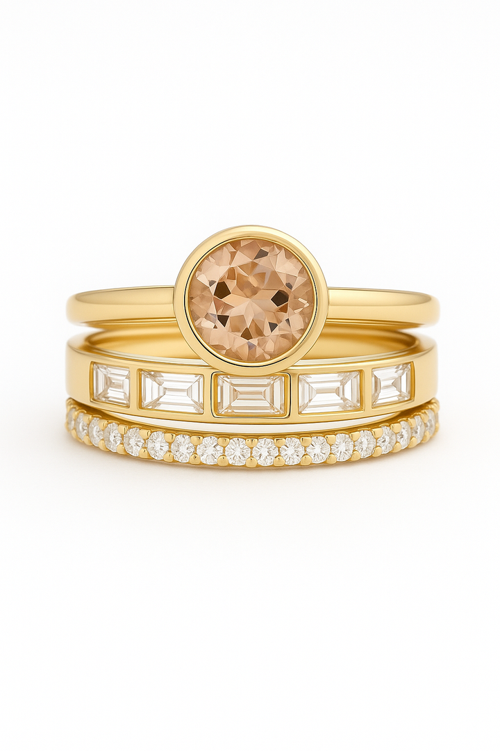 Hope - Gold Ring Set with Inlaid Crystals