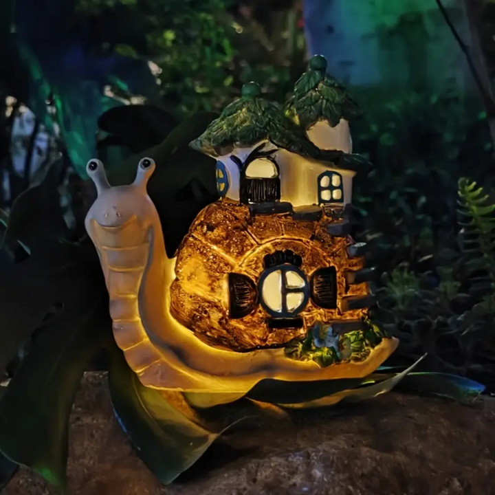 Solar-Operated Snail-Shaped Garden Lantern