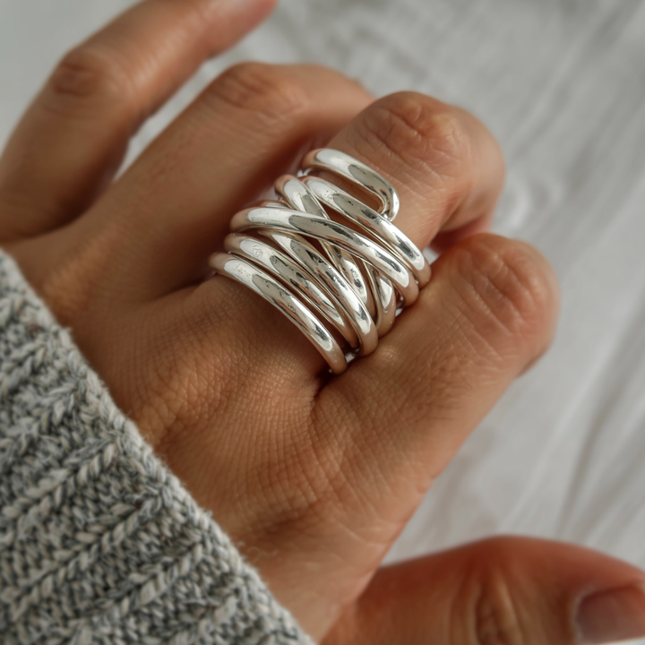 Bliss - Retro Chunky Silver Ring