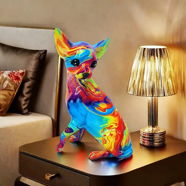 Colorful Chihuahua Resin Table Lamp