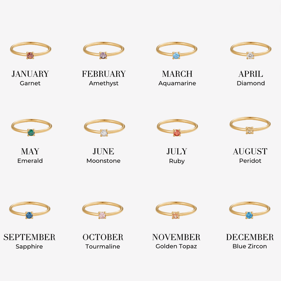 Deborah - Gemstone Birth Rings