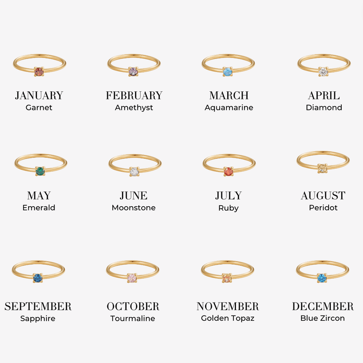 Deborah - Gemstone Birth Rings