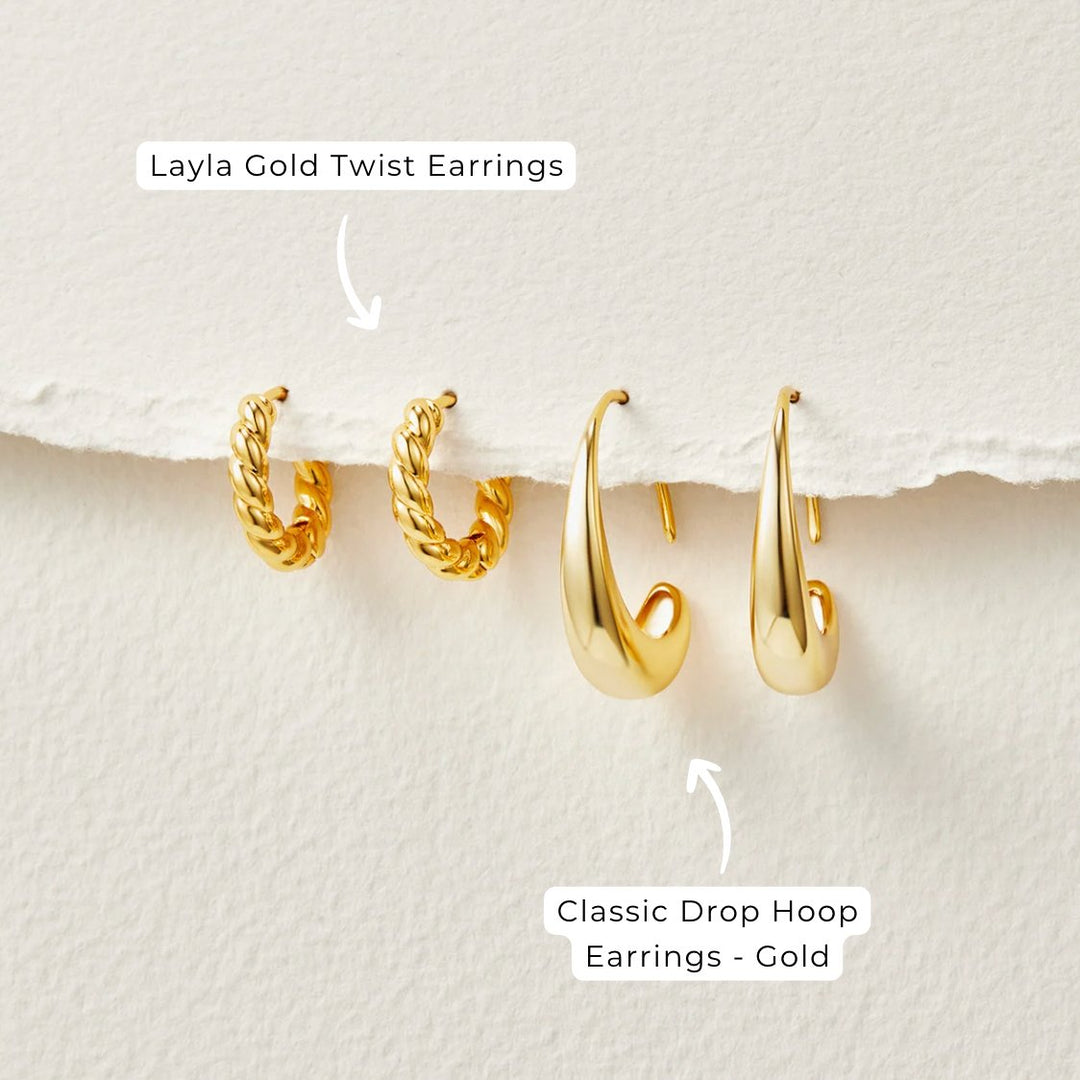 Cina - Dangle Hoop Earrings
