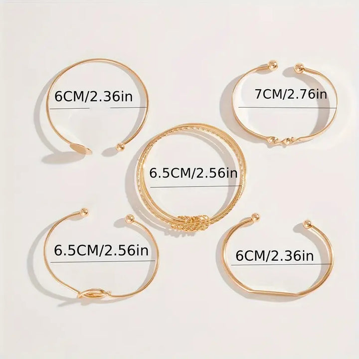 Celeste - Gold Knotted Elegance Bracelet Set