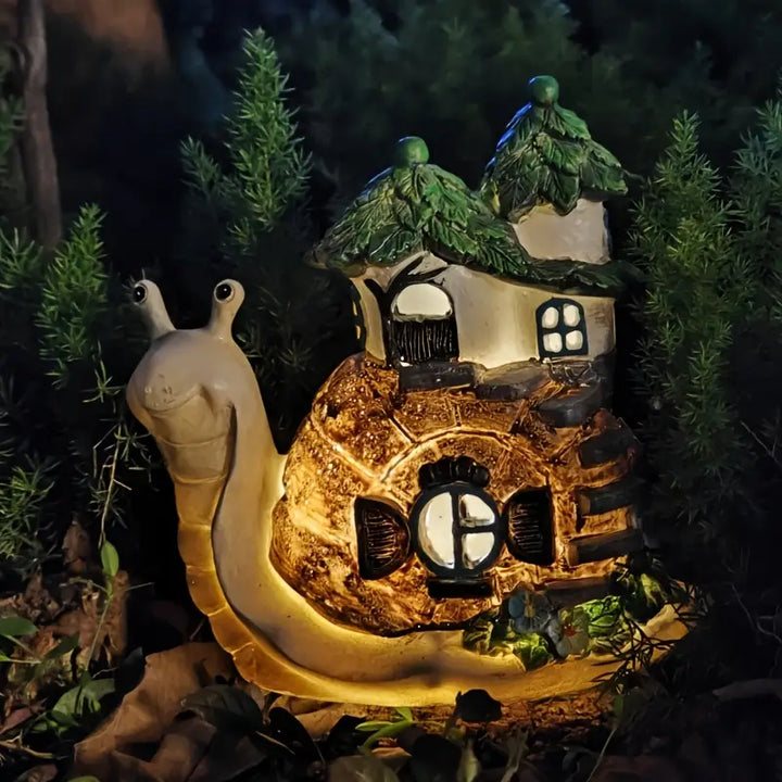 Solar-Operated Snail-Shaped Garden Lantern