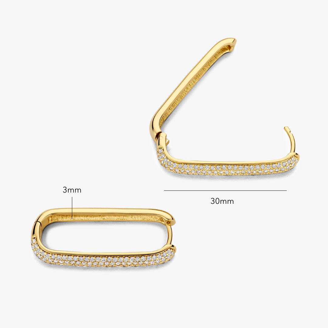 Diana - Gold Large Icon Pavé Hoop Earrings